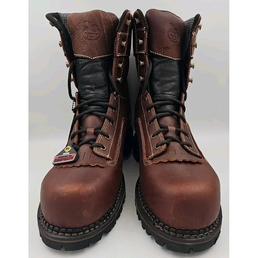 Georgia Boot AMP LT 9" Logger Composite Toe Waterproof EH Men's Size 11.5W - Picture 2 of 11
